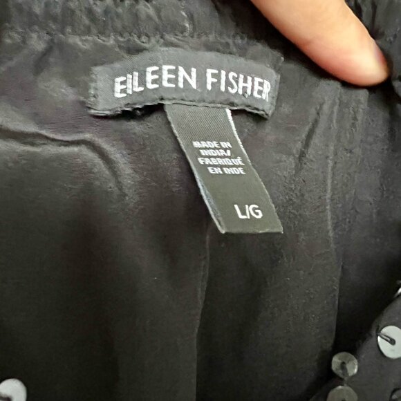 Black sequin Eileen Fisher dress, size L - Picture 7 of 7